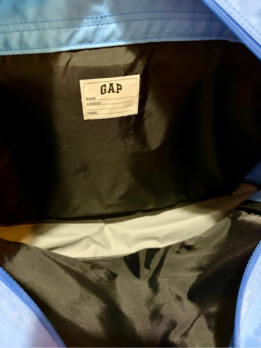 NWT GAP Light Blue and Gray Padded Messenger Bag